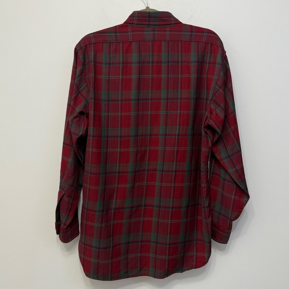Pendleton Fine Worsted Wool Button Down Red Plaid… - image 3